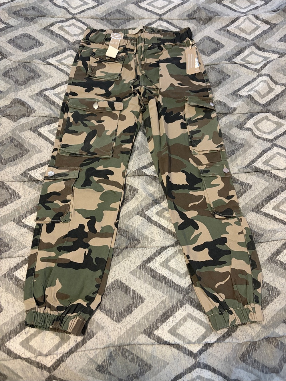 Roma Studio Camouflage Cargo Joggers - Green Camo